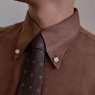 Chemise business rétro couleur café