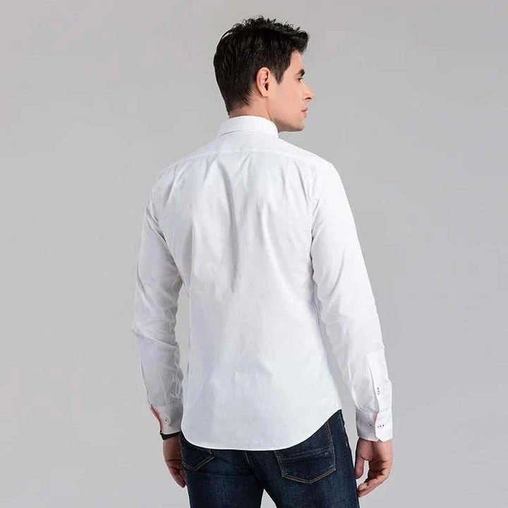 Chemise business décontractée en coton à manches longues
