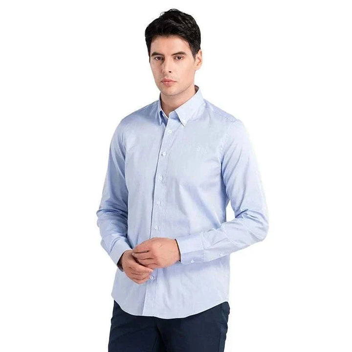 Chemise business décontractée en coton à manches longues