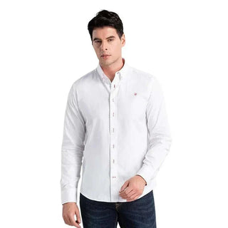 Chemise business décontractée en coton à manches longues