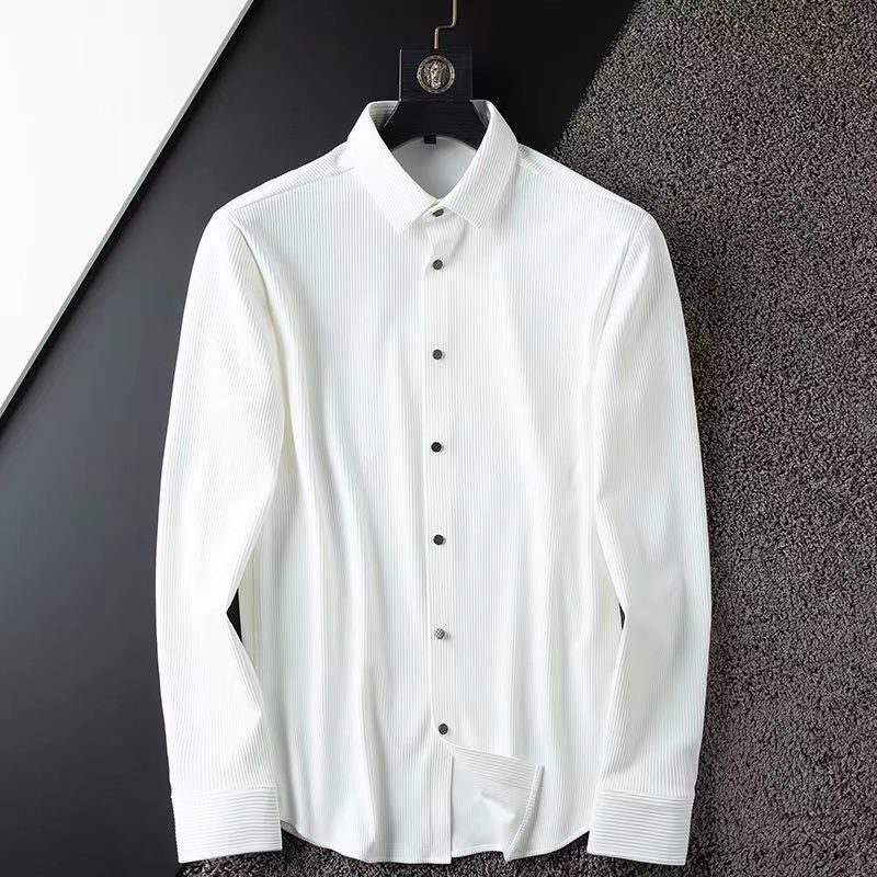 Chemise business décontractée à manches longues et col rabattu