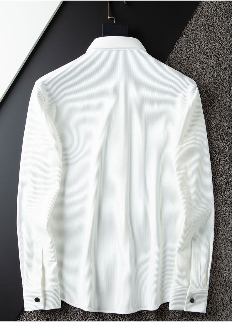 Chemise business décontractée à manches longues et col rabattu