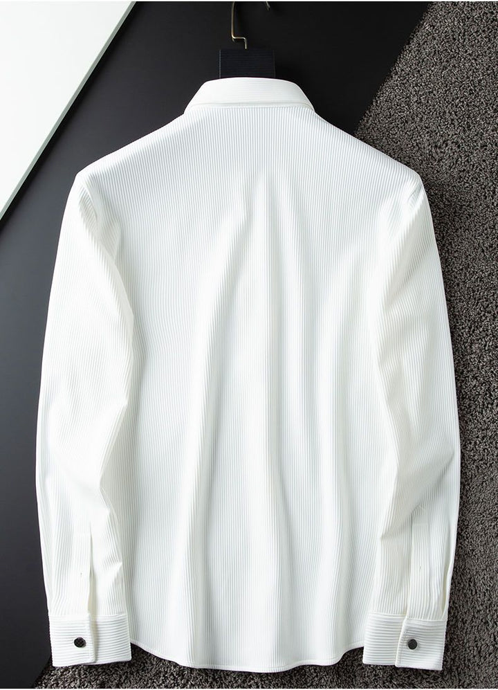 Chemise business décontractée à manches longues et col rabattu