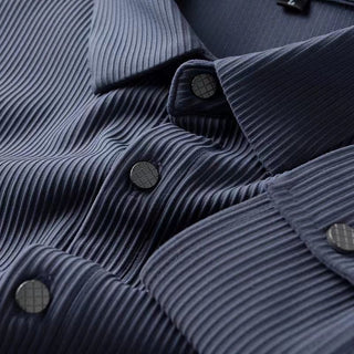 Chemise business décontractée à manches longues et col rabattu