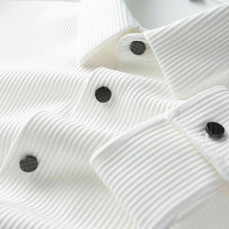 Chemise business décontractée à manches longues et col rabattu