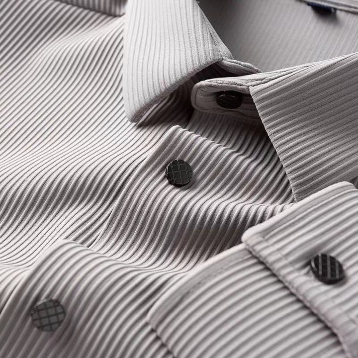 Chemise business décontractée à manches longues et col rabattu