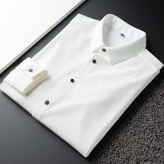 Chemise business décontractée à manches longues et col rabattu
