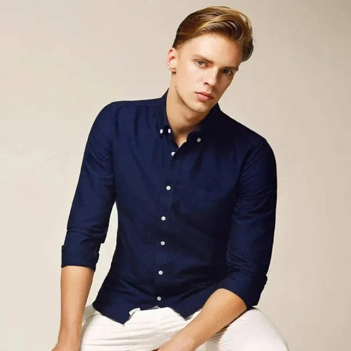 Chemise business slim fit en mélange de coton