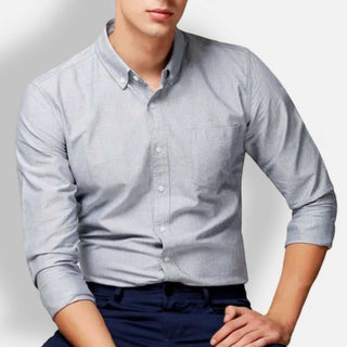 Chemise business slim fit en mélange de coton