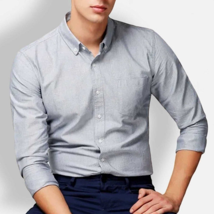 Chemise business slim fit en mélange de coton
