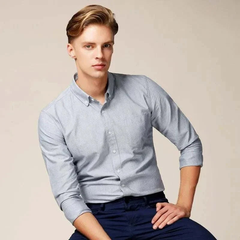 Chemise business slim fit en mélange de coton