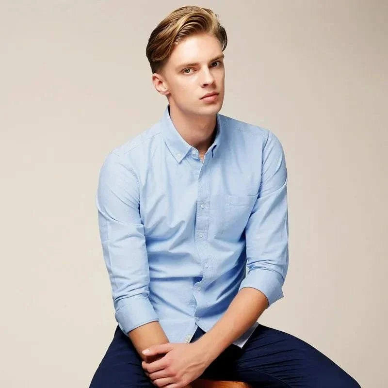 Chemise business slim fit en mélange de coton