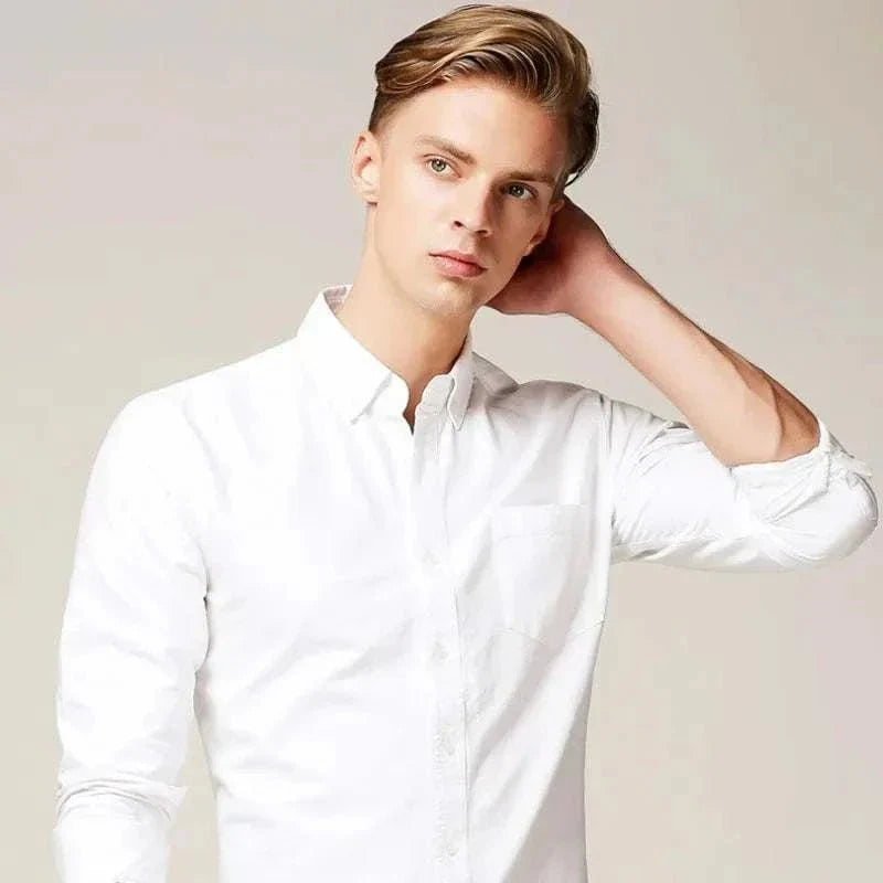 Chemise business slim fit en mélange de coton