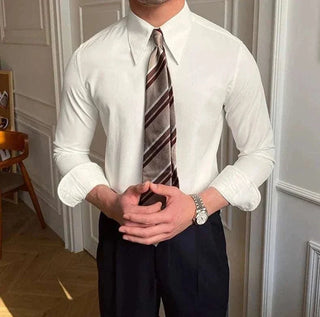Chemise business à col et manches longues