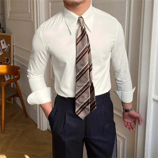 Chemise business à col et manches longues