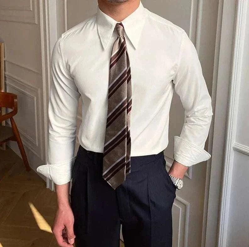 Chemise business à col et manches longues