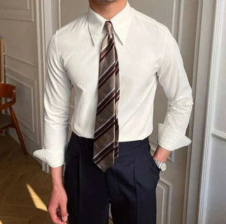 Chemise business à col et manches longues