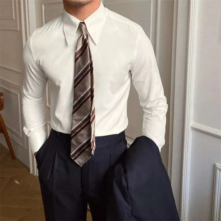 Chemise business à col et manches longues