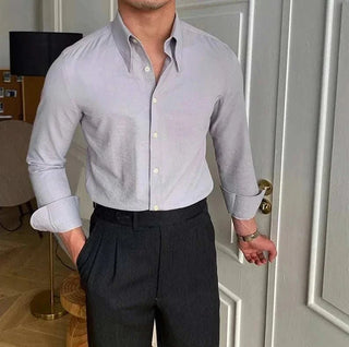 Chemise business à col et manches longues