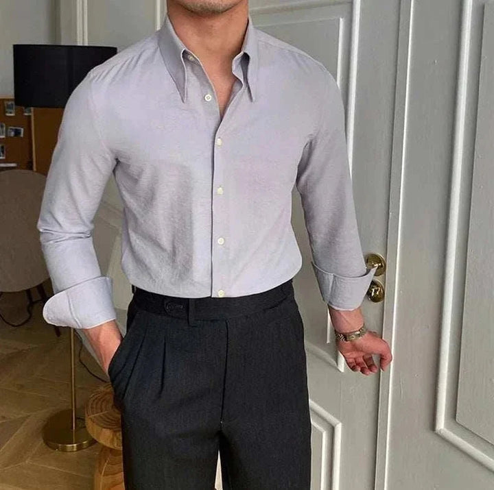 Chemise business à col et manches longues
