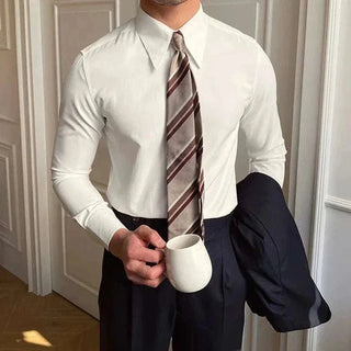 Chemise business à col et manches longues