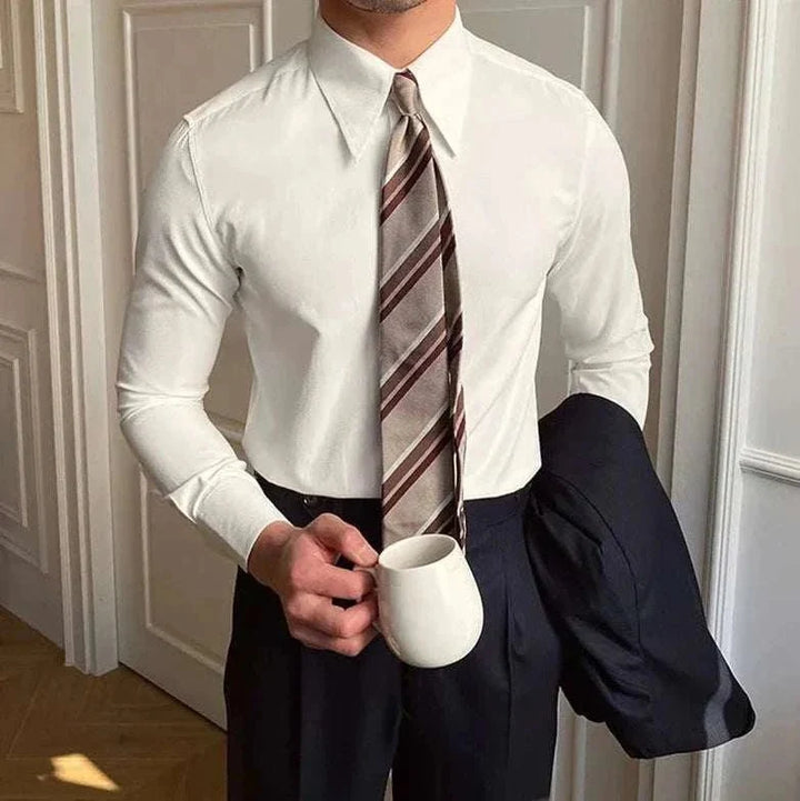 Chemise business à col et manches longues
