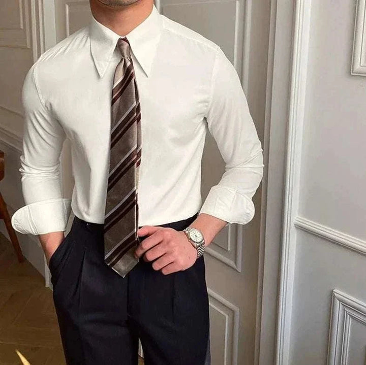 Chemise business à col et manches longues
