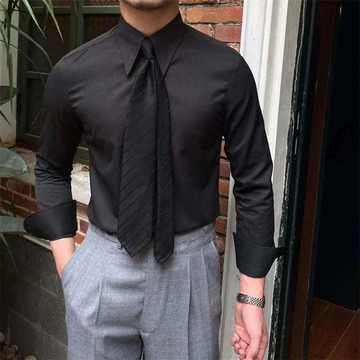Chemise business à col et manches longues