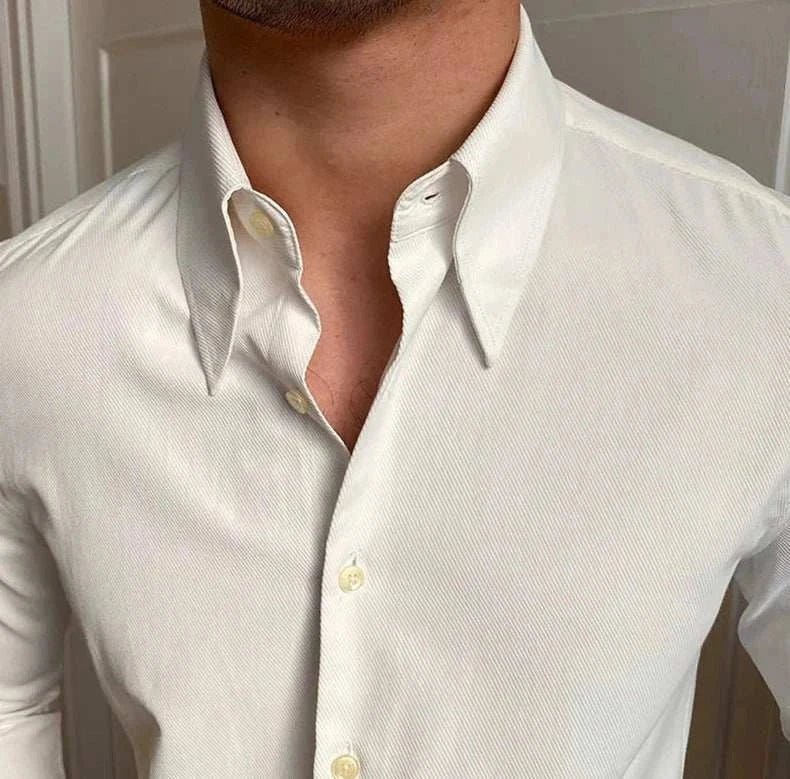 Chemise business à col et manches longues