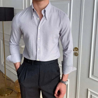 Chemise business à col et manches longues