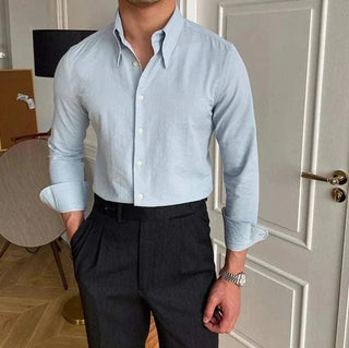 Chemise business à col et manches longues
