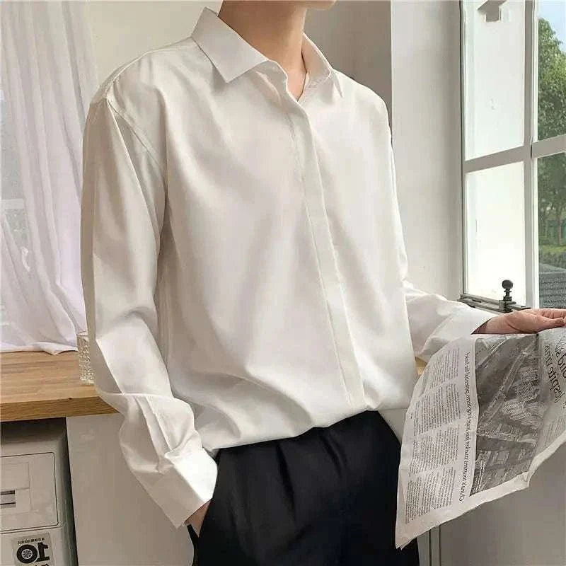 Chemise business coupe ample à manches longues