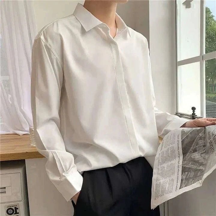 Chemise business coupe ample à manches longues