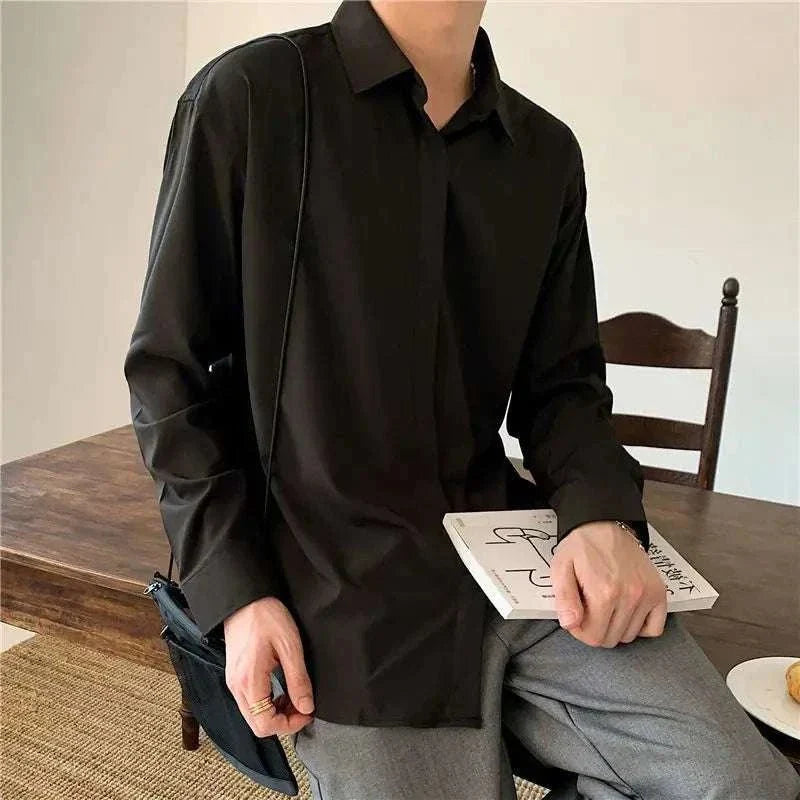 Chemise business coupe ample à manches longues