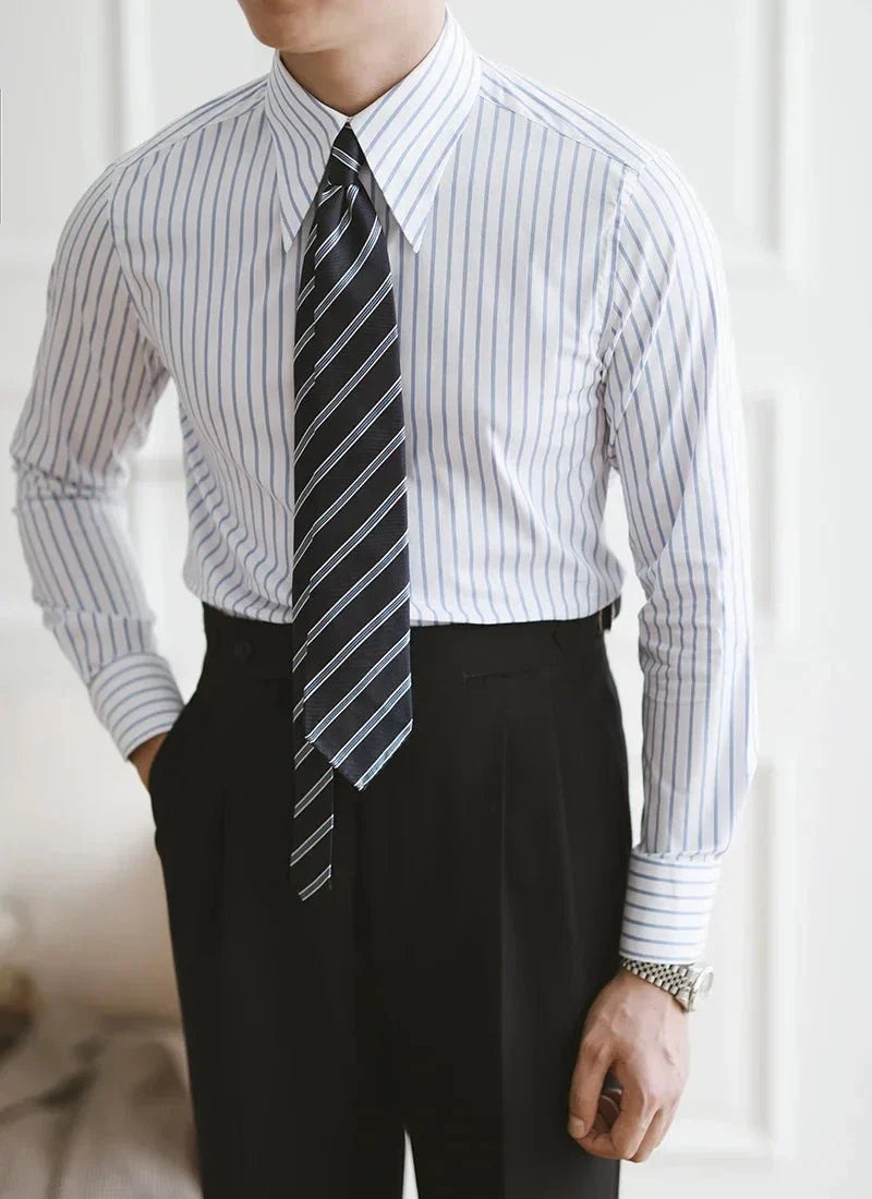 Chemise italienne business slim fit à rayures