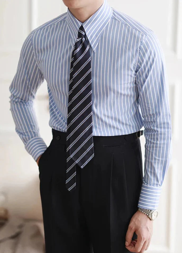 Chemise italienne business slim fit à rayures