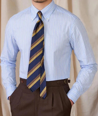 Chemise business rayée à manches longues
