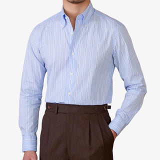 Chemise business rayée à manches longues