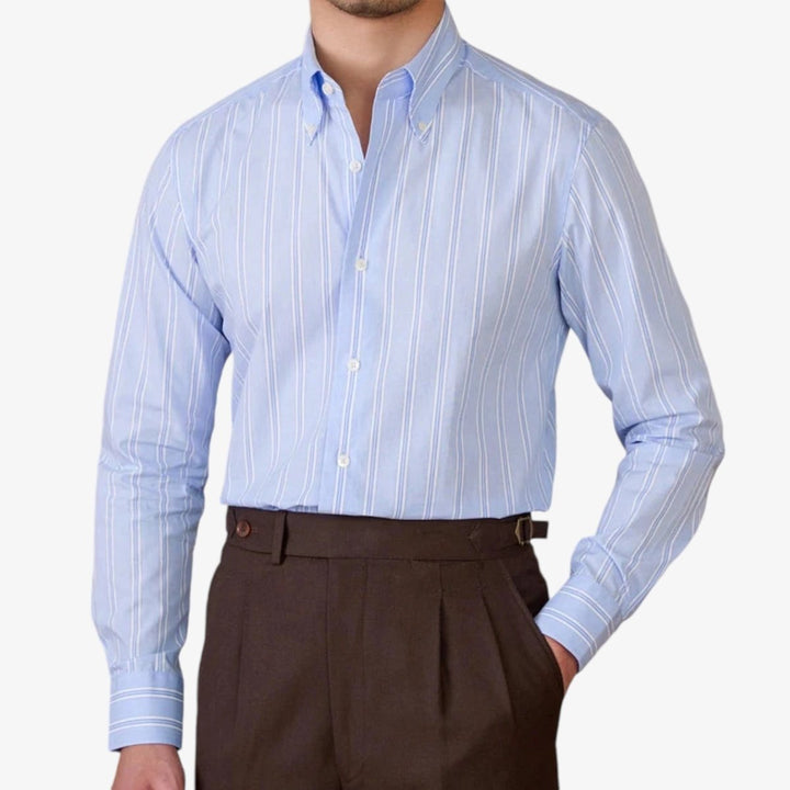 Chemise business rayée à manches longues