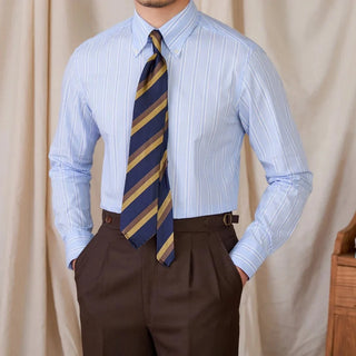 Chemise business rayée à manches longues