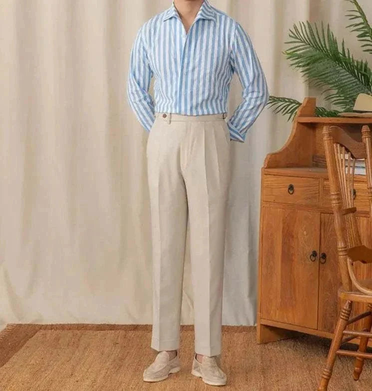 Chemise business blanche rayée pour l’été