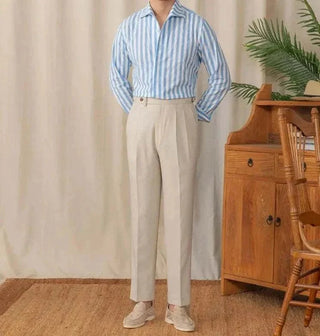 Chemise business blanche rayée pour l’été