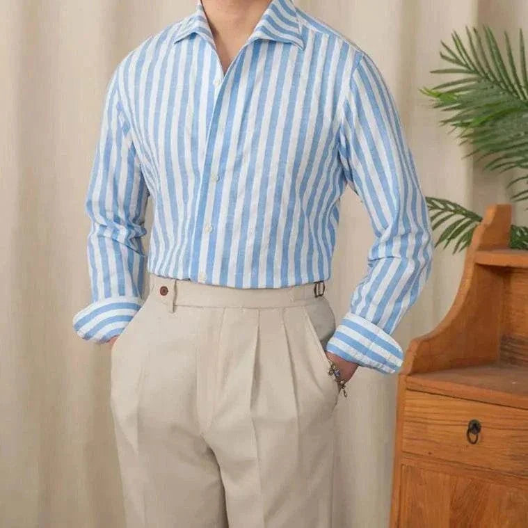 Chemise business blanche rayée pour l’été