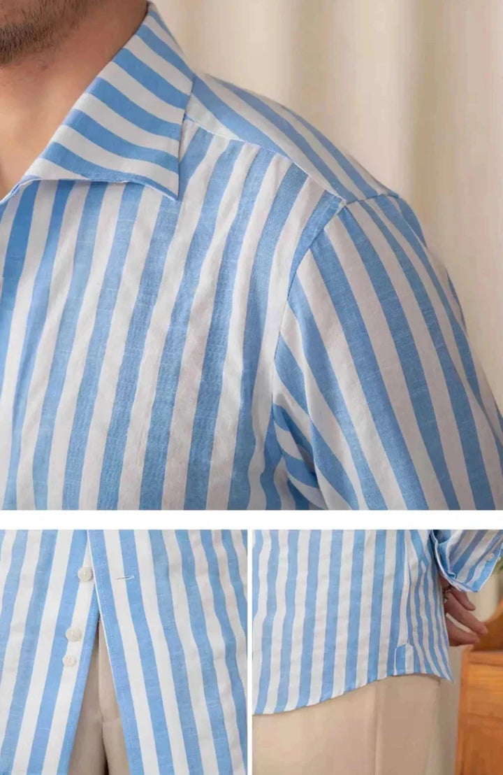 Chemise business blanche rayée pour l’été