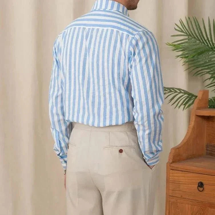 Chemise business blanche rayée pour l’été