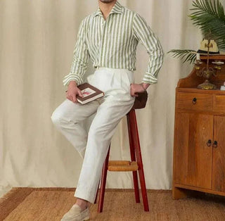 Chemise business blanche rayée pour l’été