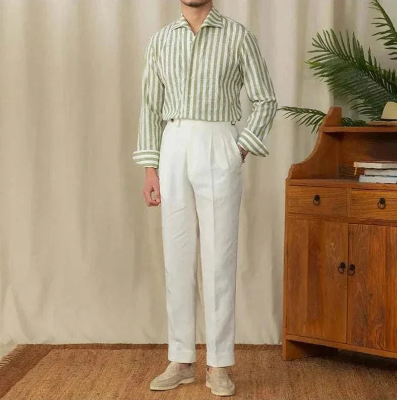 Chemise business blanche rayée pour l’été