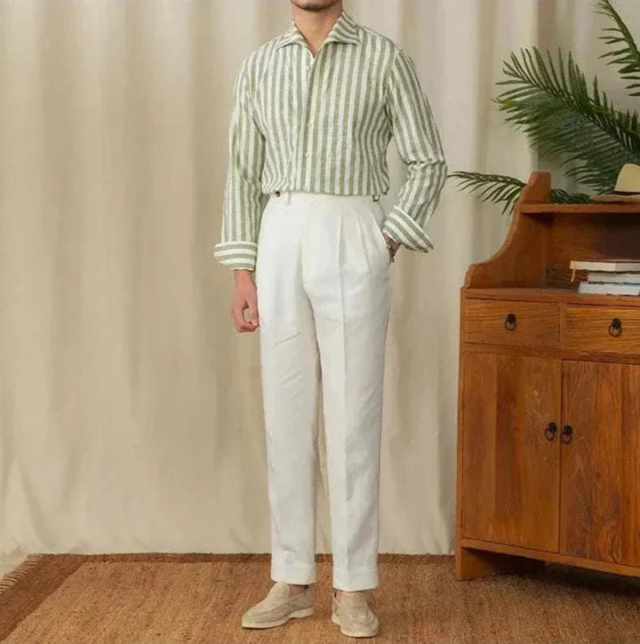 Chemise business blanche rayée pour l’été