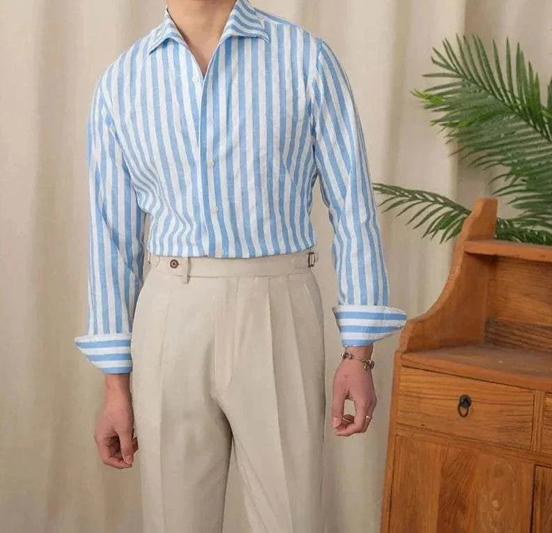 Chemise business blanche rayée pour l’été