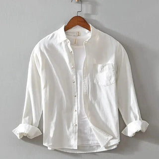 Chemise décontractée en coton à manches longues avec poche